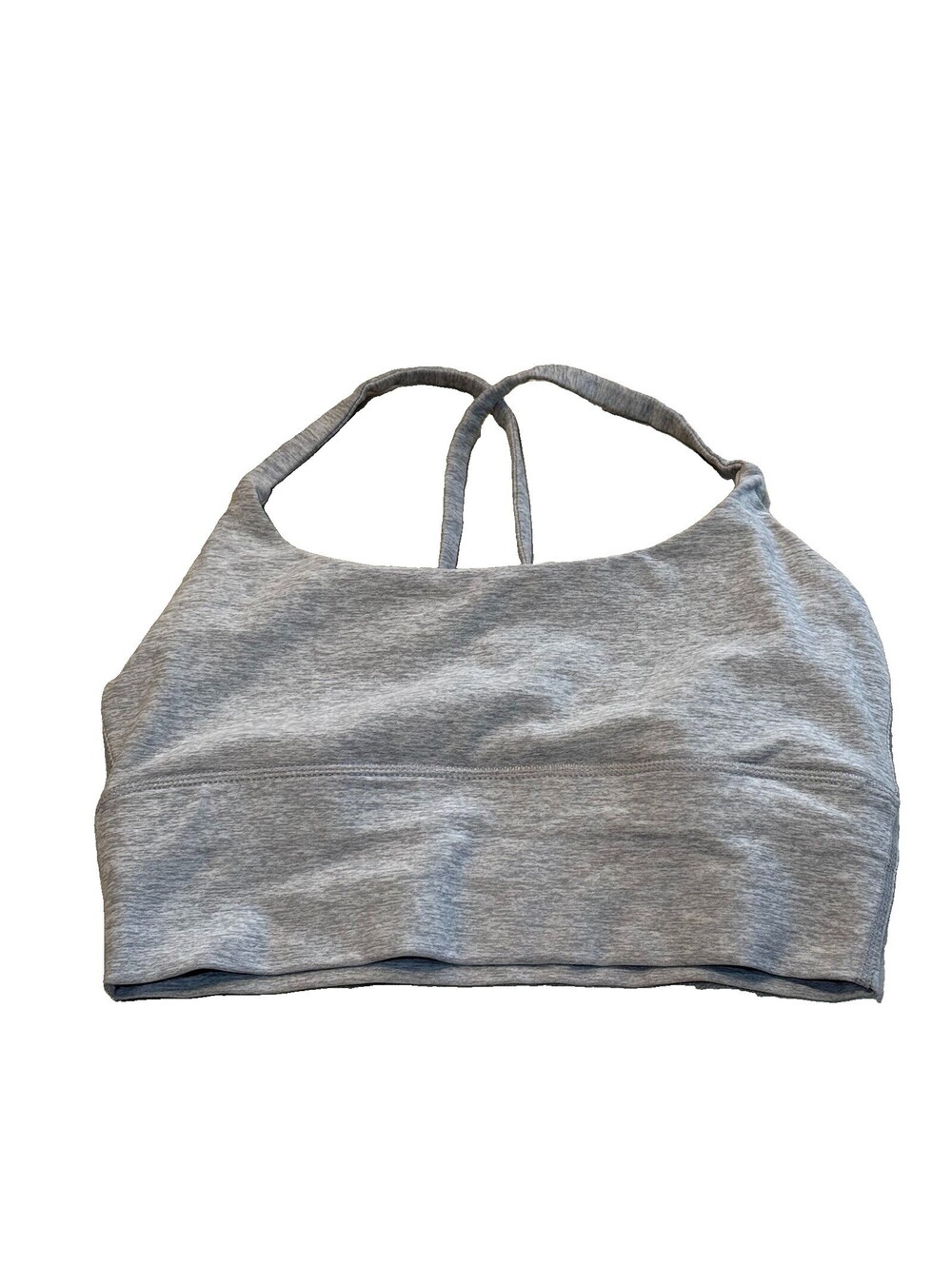 Vuori Long Line Elevation Bra Womens Small Grey Heather VW1008 Criss Cross Back